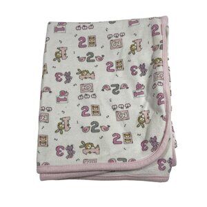 ABSORBA 123 Bunny Bears Pink white girl Baby Security Blanket Lovey